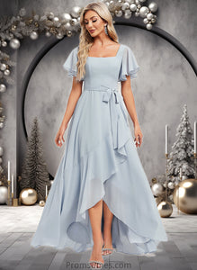 Ingrid A-line Square Asymmetrical Chiffon Bridesmaid Dress XXBP0025796