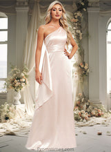 Load image into Gallery viewer, Patricia A-line One Shoulder Floor-Length Stretch Satin Bridesmaid Dress With Ruffle XXBP0025818