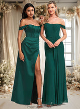 Load image into Gallery viewer, Laci A-line Off the Shoulder Floor-Length Chiffon Bridesmaid Dress XXBP0025744