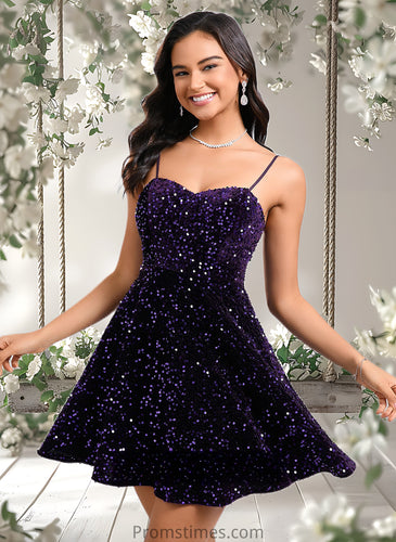 Laura A-line Sweetheart Short Sequin Homecoming Dress XXBP0025649