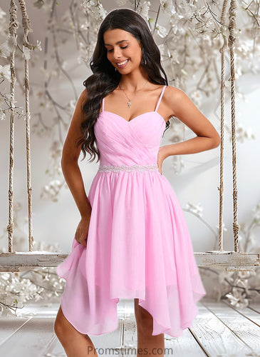 Desiree A-line Sweetheart Asymmetrical Chiffon Homecoming Dress With Beading XXBP0025690