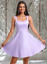 Load image into Gallery viewer, Hanna A-line Sweetheart Short Satin Homecoming Dress With Bow XXBP0025682