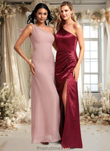 Load image into Gallery viewer, Sibyl A-line One Shoulder Floor-Length Chiffon Bridesmaid Dress With Bow XXBP0025748