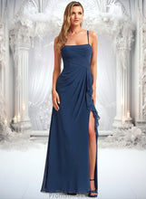 Load image into Gallery viewer, Crystal A-line Square Floor-Length Chiffon Bridesmaid Dress With Ruffle XXBP0025732