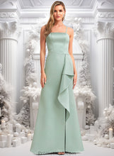 Load image into Gallery viewer, Cheryl A-line Square Floor-Length Satin Bridesmaid Dress With Ruffle XXBP0025736