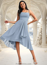 Load image into Gallery viewer, Kyra A-line Cowl Asymmetrical Chiffon Bridesmaid Dress With Ruffle XXBP0025727