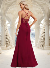 Load image into Gallery viewer, Mya Trumpet/Mermaid Square Floor-Length Chiffon Bridesmaid Dress XXBP0025826