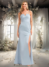 Load image into Gallery viewer, Carly A-line V-Neck Floor-Length Satin Bridesmaid Dress XXBP0025724