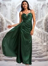 Load image into Gallery viewer, Urania A-line V-Neck Floor-Length Stretch Satin Bridesmaid Dress XXBP0025745