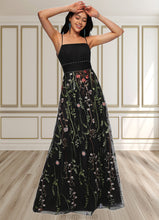 Load image into Gallery viewer, Justice A-line Straight Floor-Length Tulle Prom Dresses With Beading XXBP0022194