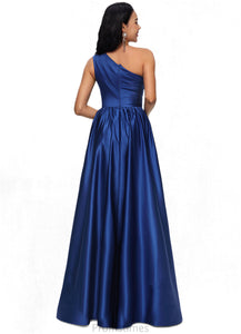 Molly Ball-Gown/Princess One Shoulder Floor-Length Satin Prom Dresses XXBP0022201