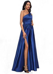 Molly Ball-Gown/Princess One Shoulder Floor-Length Satin Prom Dresses XXBP0022201