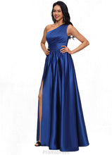 Load image into Gallery viewer, Molly Ball-Gown/Princess One Shoulder Floor-Length Satin Prom Dresses XXBP0022201