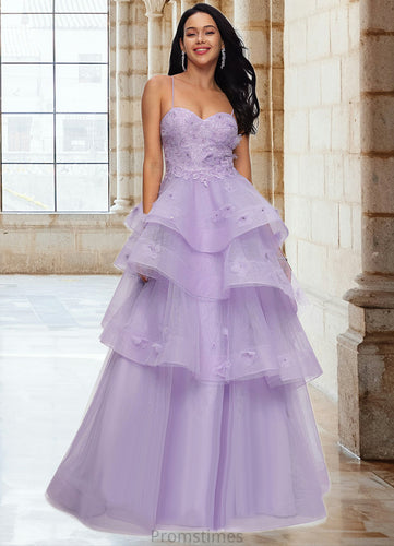 Abigail Ball-Gown/Princess Sweetheart Floor-Length Tulle Prom Dresses With Beading Sequins XXBP0022204