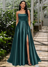 Load image into Gallery viewer, Sibyl Ball-Gown/Princess Sweep Train Satin Prom Dresses XXBP0022207