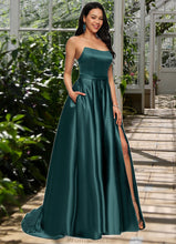 Load image into Gallery viewer, Sibyl Ball-Gown/Princess Sweep Train Satin Prom Dresses XXBP0022207