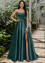 Load image into Gallery viewer, Sibyl Ball-Gown/Princess Sweep Train Satin Prom Dresses XXBP0022207