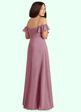 Load image into Gallery viewer, Daniela A-Line Off the Shoulder Chiffon Floor-Length Junior Bridesmaid Dress Vintage Mauve XXBP0022859