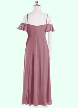 Load image into Gallery viewer, Daniela A-Line Off the Shoulder Chiffon Floor-Length Junior Bridesmaid Dress Vintage Mauve XXBP0022859