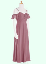 Load image into Gallery viewer, Daniela A-Line Off the Shoulder Chiffon Floor-Length Junior Bridesmaid Dress Vintage Mauve XXBP0022859