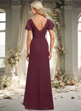 Load image into Gallery viewer, Elaine A-line Boat Neck Floor-Length Chiffon Bridesmaid Dress With Ruffle XXBP0025827