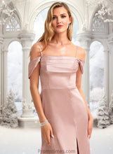 Load image into Gallery viewer, Isabela A-line Cold Shoulder Floor-Length Stretch Satin Bridesmaid Dress XXBP0025747