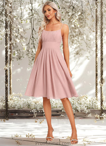 Sadie A-line Scoop Knee-Length Chiffon Homecoming Dress XXBP0025686