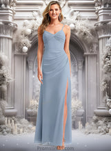 Load image into Gallery viewer, Yoselin A-line V-Neck Floor-Length Chiffon Bridesmaid Dress XXBP0025726