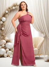 Load image into Gallery viewer, Neveah A-line One Shoulder Floor-Length Chiffon Bridesmaid Dress With Ruffle XXBP0025824