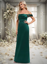 Load image into Gallery viewer, Camila Sheath/Column Off the Shoulder Floor-Length Satin Bridesmaid Dress XXBP0025815