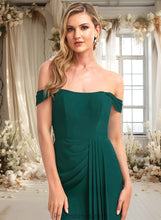 Load image into Gallery viewer, Laci A-line Off the Shoulder Floor-Length Chiffon Bridesmaid Dress XXBP0025744