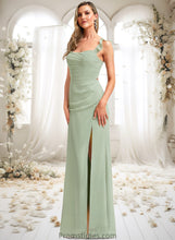 Load image into Gallery viewer, Baylee A-line Square Floor-Length Chiffon Bridesmaid Dress With Ruffle XXBP0025739