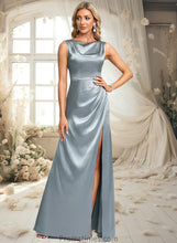 Load image into Gallery viewer, Brenda A-line Scoop Cowl Floor-Length Stretch Satin Prom Dresses XXBP0025878