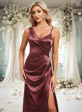 Load image into Gallery viewer, Yesenia A-line Asymmetrical Floor-Length Stretch Satin Bridesmaid Dress XXBP0025828