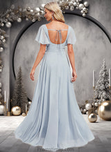 Load image into Gallery viewer, Ingrid A-line Square Asymmetrical Chiffon Bridesmaid Dress XXBP0025796