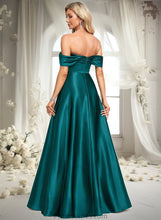 Load image into Gallery viewer, Gwendoline A-line Off the Shoulder Floor-Length Stretch Satin Prom Dresses XXBP0025879