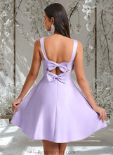 Load image into Gallery viewer, Hanna A-line Sweetheart Short Satin Homecoming Dress With Bow XXBP0025682