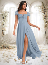 Load image into Gallery viewer, Itzel A-line Square Floor-Length Chiffon Prom Dresses With Ruffle XXBP0025872