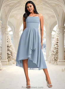 Kyra A-line Cowl Asymmetrical Chiffon Bridesmaid Dress With Ruffle XXBP0025727