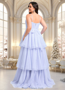 Sanaa Ball-Gown/Princess Sweetheart Sweep Train Tulle Prom Dresses With Bow XXBP0025843