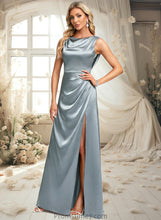 Load image into Gallery viewer, Brenda A-line Scoop Cowl Floor-Length Stretch Satin Prom Dresses XXBP0025878