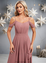 Load image into Gallery viewer, Wendy A-line Cold Shoulder Asymmetrical Chiffon Bridesmaid Dress XXBP0025823