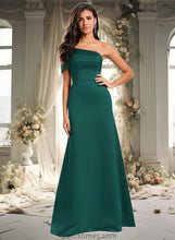 Load image into Gallery viewer, Miracle A-line Asymmetrical Off the Shoulder Floor-Length Satin Prom Dresses XXBP0025884