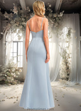 Load image into Gallery viewer, Carly A-line V-Neck Floor-Length Satin Bridesmaid Dress XXBP0025724