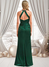 Load image into Gallery viewer, Mylee A-line V-Neck Floor-Length Stretch Satin Bridesmaid Dress XXBP0025746