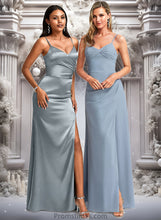 Load image into Gallery viewer, Yoselin A-line V-Neck Floor-Length Chiffon Bridesmaid Dress XXBP0025726