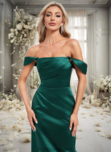 Load image into Gallery viewer, Camila Sheath/Column Off the Shoulder Floor-Length Satin Bridesmaid Dress XXBP0025815