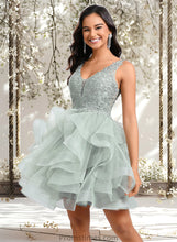 Load image into Gallery viewer, Madison Ball-Gown/Princess V-Neck Short Tulle Lace Homecoming Dress XXBP0025671