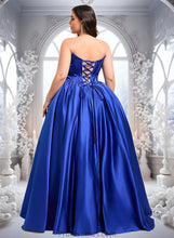 Load image into Gallery viewer, Marcie Ball-Gown/Princess Straight Floor-Length Satin Prom Dresses XXBP0025831