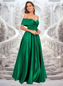 Jamie Ball-Gown/Princess Off the Shoulder Floor-Length Satin Prom Dresses XXBP0025871